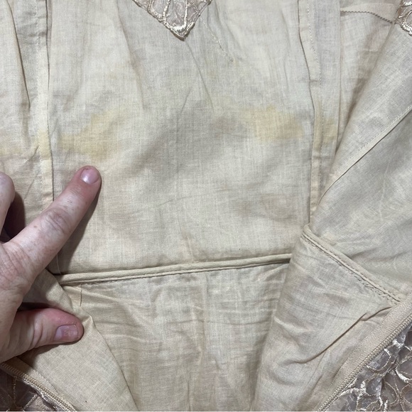 Frock By Tracy Reese Nude Pleated Vintage Inspired Silk Cotton Floral Dress 6 - Picture 15 of 15